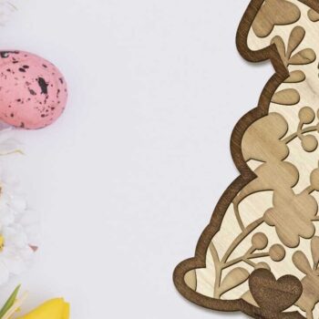 Intra απο ξύλο plywood 3mm-4mm πάχος - Σετ Πασχαλινό Λαγουδάκι, Διακόσμηση πολλαπλών στρώσεων Δίασταση 34x7 cm INTRAFABR-89557953 - Image 4