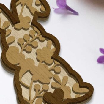 Intra απο ξύλο plywood 3mm-4mm πάχος - Σετ Πασχαλινό Λαγουδάκι, Διακόσμηση πολλαπλών στρώσεων Δίασταση 34x7 cm INTRAFABR-89557953 - Image 5