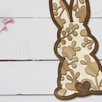 Intra απο ξύλο plywood 3mm-4mm πάχος - Σετ Πασχαλινό Λαγουδάκι, Διακόσμηση πολλαπλών στρώσεων Δίασταση 34x7 cm INTRAFABR-89557953 - Image 6