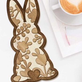 Intra απο ξύλο plywood 3mm-4mm πάχος - Σετ Πασχαλινό Λαγουδάκι, Διακόσμηση πολλαπλών στρώσεων Δίασταση 34x7 cm INTRAFABR-89557953 - Image 7