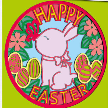 Intra απο ξύλο plywood 3mm-4mm πάχος - Σιλουέτα κρικετών Shadowbox Easter Bunny Δίασταση 15x15 cm INTRAFABR-103587593 - Image 2