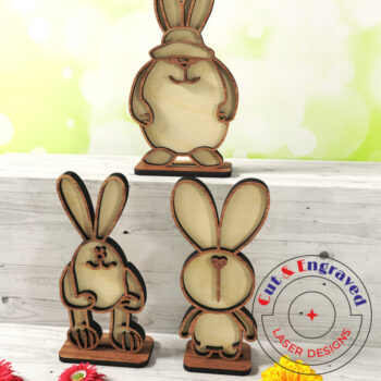 Intra απο ξύλο plywood 3mm-4mm πάχος - Πασχαλινό λαγουδάκι Δίασταση 15x15 cm INTRAFABR-26443337 - Image 1