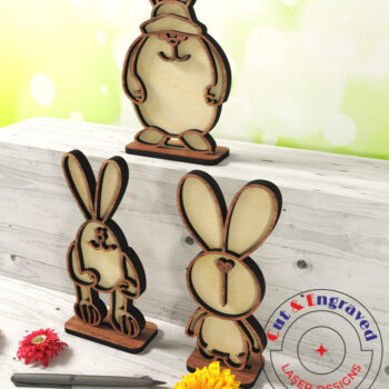 Intra απο ξύλο plywood 3mm-4mm πάχος - Πασχαλινό λαγουδάκι Δίασταση 15x15 cm INTRAFABR-26443337 - Image 2