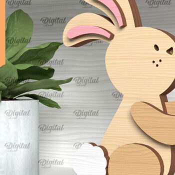 Intra απο ξύλο plywood 3mm-4mm πάχος - Πακέτο κοπής με λέιζερ σημαδιών Πάσχας λαγουδάκι Δίασταση 15x15 cm INTRAFABR-91366903 - Image 6