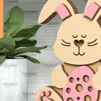 Intra απο ξύλο plywood 3mm-4mm πάχος - Πακέτο κοπής με λέιζερ σημαδιών Πάσχας λαγουδάκι Δίασταση 15x15 cm INTRAFABR-91366903 - Image 7