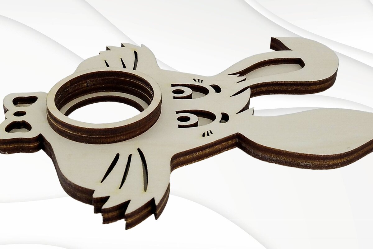 Intra απο ξύλο plywood 3mm-4mm πάχος -  Πασχαλινή σιλουέτα λαγουδάκι Δίασταση 144x108 cm INTRAFABR-58535478