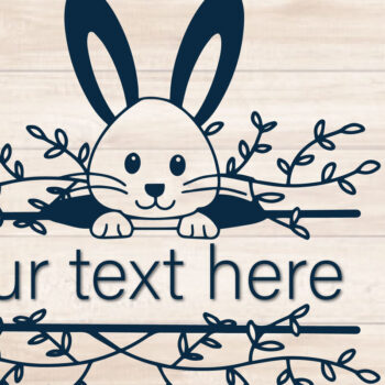 Intra απο ξύλο plywood 3mm-4mm πάχος -  αποκοπής μονόγραμμα  Split Easter Bunny Δίασταση 4x4 cm INTRAFABR-116537175 - Image 1