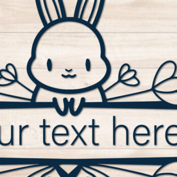 Intra απο ξύλο plywood 3mm-4mm πάχος -  αποκοπής μονόγραμμα  Split Easter Bunny Δίασταση 4x4 cm INTRAFABR-116537770 - Image 1