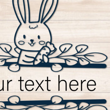 Intra απο ξύλο plywood 3mm-4mm πάχος -  αποκοπής μονόγραμμα  Split Easter Bunny Δίασταση 4x4 cm INTRAFABR-116537028 - Image 1