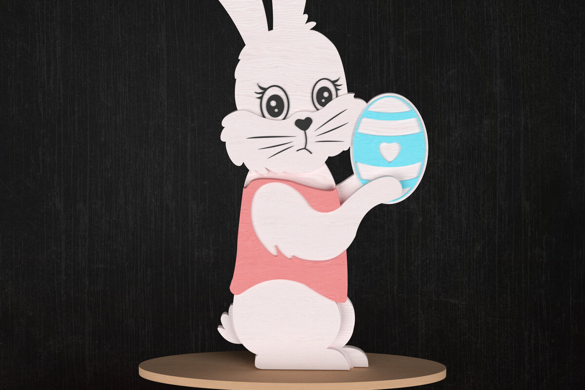 Intra απο ξύλο plywood 3mm-4mm πάχος - Πάσχα Λαγουδάκι - Laser Cut  Δίασταση 6x6 cm INTRAFABR-116418819