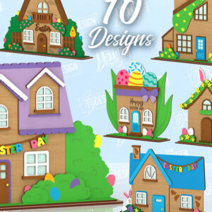 Intra απο ξύλο plywood 3mm-4mm πάχος - Πασχαλινό λαγουδάκι Standing House Πακέτο | CNC Δίασταση 15x15 cm INTRAFABR-117413445