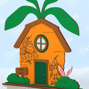 Intra απο ξύλο plywood 3mm-4mm πάχος - Πασχαλινό λαγουδάκι Standing House Πακέτο | CNC Δίασταση 15x15 cm INTRAFABR-117413445 - Image 4