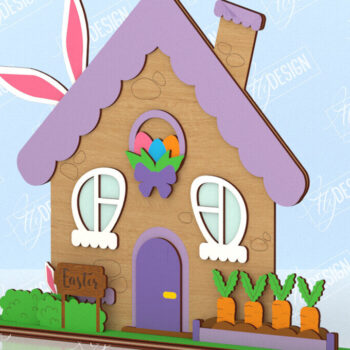 Intra απο ξύλο plywood 3mm-4mm πάχος - Πασχαλινό λαγουδάκι Standing House Πακέτο | CNC Δίασταση 15x15 cm INTRAFABR-117413445 - Image 5