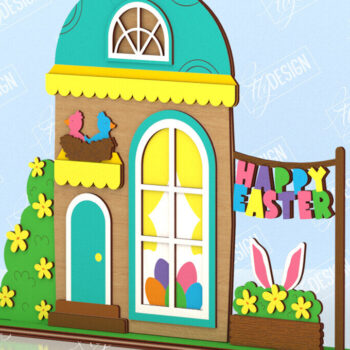 Intra απο ξύλο plywood 3mm-4mm πάχος - Πασχαλινό λαγουδάκι Standing House Πακέτο | CNC Δίασταση 15x15 cm INTRAFABR-117413445 - Image 7