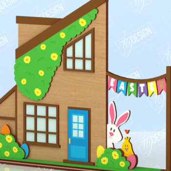 Intra απο ξύλο plywood 3mm-4mm πάχος - Πασχαλινό λαγουδάκι Standing House Πακέτο | CNC Δίασταση 15x15 cm INTRAFABR-117413445 - Image 8