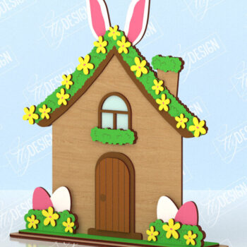 Intra απο ξύλο plywood 3mm-4mm πάχος - Πασχαλινό λαγουδάκι Standing House Πακέτο | CNC Δίασταση 15x15 cm INTRAFABR-117413445 - Image 9