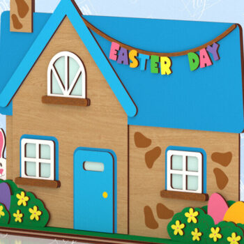 Intra απο ξύλο plywood 3mm-4mm πάχος - Πασχαλινό λαγουδάκι Standing House Πακέτο | CNC Δίασταση 15x15 cm INTRAFABR-117413445 - Image 11