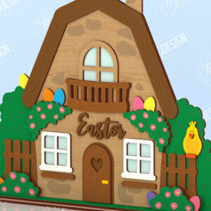 Intra απο ξύλο plywood 3mm-4mm πάχος - Πασχαλινό Λαγουδάκι Σπίτι | Διακόσμηση σπιτιού Δίασταση 15x15 cm INTRAFABR-117413343