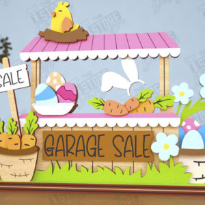 Intra απο ξύλο plywood 3mm-4mm πάχος - Πασχαλινό λαγουδάκι Standing House|Διακόσμηση Πάσχας Δίασταση 15x15 cm INTRAFABR-116407264