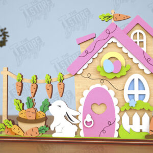 Intra απο ξύλο plywood 3mm-4mm πάχος - Πασχαλινό λαγουδάκι Standing House|Διακόσμηση Πάσχας Δίασταση 15x15 cm INTRAFABR-116407308