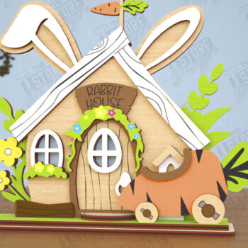 Intra απο ξύλο plywood 3mm-4mm πάχος - Πασχαλινό λαγουδάκι Standing Houses Bundle |CNC Δίασταση 15x15 cm INTRAFABR-116407605 - Image 4