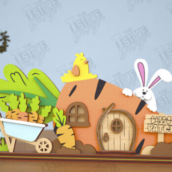 Intra απο ξύλο plywood 3mm-4mm πάχος - Πασχαλινό λαγουδάκι Standing Houses Bundle |CNC Δίασταση 15x15 cm INTRAFABR-116407605 - Image 6