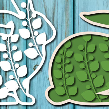 Intra απο ξύλο plywood 3mm-4mm πάχος - Easter Bunny , Layer Paper Cut Δίασταση 15x15 cm INTRAFABR-26003962 - Image 1