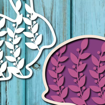 Intra απο ξύλο plywood 3mm-4mm πάχος - Easter Bunny , Layer Paper Cut Δίασταση 15x15 cm INTRAFABR-26004325 - Image 1