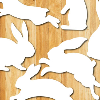 Intra απο ξύλο plywood 3mm-4mm πάχος - Πακέτο υ κομμένου χαρτιού Easter Bunny  Δίασταση 15x15 cm INTRAFABR-25108625 - Image 2