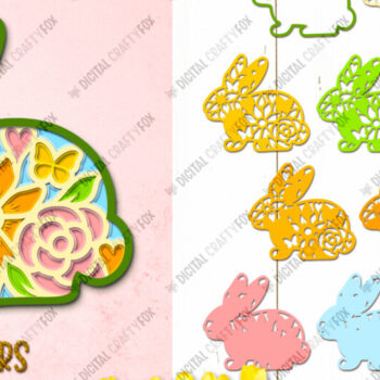 Intra απο ξύλο plywood 3mm-4mm πάχος - Πασχαλινό λαγουδάκι , 3D λαγουδάκι, λαγουδάκι λουλουδιών Δίασταση 3600x3600 cm INTRAFABR-25792073 - Image 4