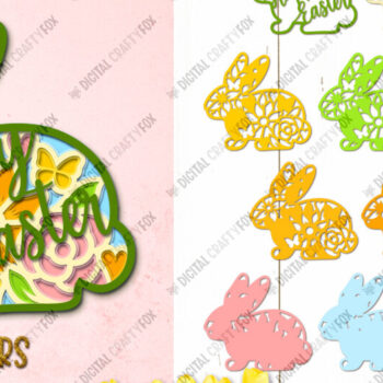 Intra απο ξύλο plywood 3mm-4mm πάχος - Πασχαλινό λαγουδάκι , 3D λαγουδάκι, λαγουδάκι λουλουδιών Δίασταση 3600x3600 cm INTRAFABR-25792073 - Image 5