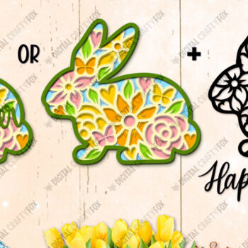 Intra απο ξύλο plywood 3mm-4mm πάχος - Πασχαλινό λαγουδάκι , 3D λαγουδάκι, λαγουδάκι λουλουδιών Δίασταση 3600x3600 cm INTRAFABR-25792073 - Image 6