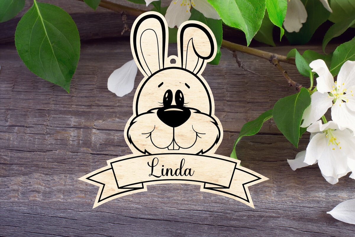 Intra απο ξύλο plywood 3mm-4mm πάχος - Πασχαλινό λαγουδάκι Δίασταση 15x15 cm INTRAFABR-59217776