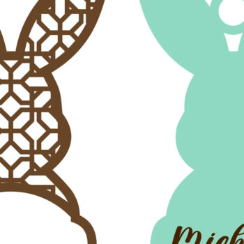 Intra απο ξύλο plywood 3mm-4mm πάχος - Πακέτο ετικετών πασχαλινό λαγουδάκι Δίασταση 4x7 cm INTRAFABR-115596910 - Image 5