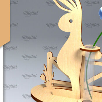 Intra απο ξύλο plywood 3mm-4mm πάχος - Πασχαλινό βάζο για λαγουδάκι . Πασχαλινό Βάζο Laser Δίασταση 15x15 cm INTRAFABR-92465608 - Image 1