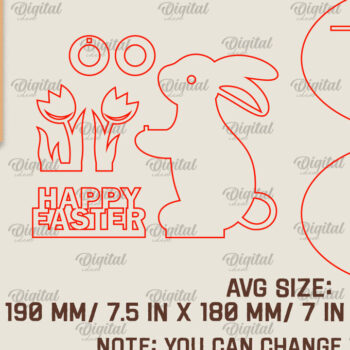 Intra απο ξύλο plywood 3mm-4mm πάχος - Πασχαλινό βάζο για λαγουδάκι . Πασχαλινό Βάζο Laser Δίασταση 15x15 cm INTRAFABR-92465184 - Image 2