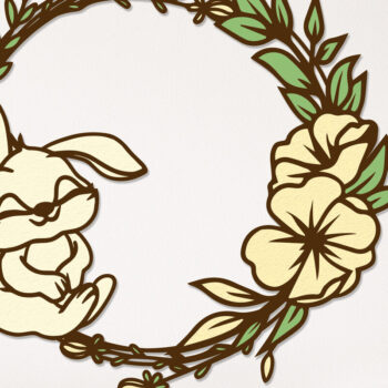 Intra απο ξύλο plywood 3mm-4mm πάχος - Διακοσμητικό στεφάνι τοίχου Πασχαλινό Λαγουδάκι Δίασταση 2x14 cm INTRAFABR-115533733 - Image 4