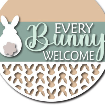 Intra απο ξύλο plywood 3mm-4mm πάχος - Easter Bunny Welcome Laser Cut Δίασταση 6x6 cm INTRAFABR-115494398 - Image 2