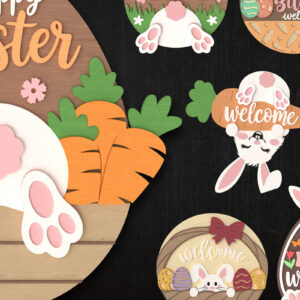 Intra απο ξύλο plywood 3mm-4mm πάχος - Πασχαλινό λαγουδάκι καλωσορίσματος Πακέτο  Δίασταση 6x6 cm INTRAFABR-114466469