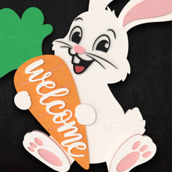 Intra απο ξύλο plywood 3mm-4mm πάχος - Πασχαλινό λαγουδάκι καλωσορίσματος Πακέτο  Δίασταση 6x6 cm INTRAFABR-114466469 - Image 5