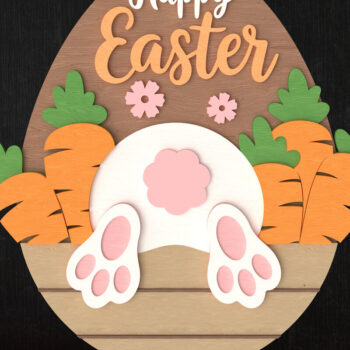 Intra απο ξύλο plywood 3mm-4mm πάχος - Πασχαλινό λαγουδάκι καλωσορίσματος Πακέτο  Δίασταση 6x6 cm INTRAFABR-114466469 - Image 7