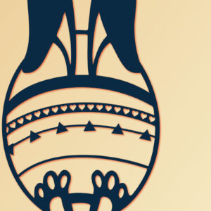 Intra απο ξύλο plywood 3mm-4mm πάχος - Πασχαλινό λαγουδάκι με κομμένο   αυγού Δίασταση 15x15 cm INTRAFABR-116724442