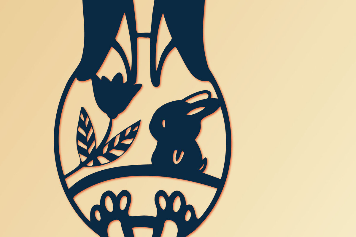 Intra απο ξύλο plywood 3mm-4mm πάχος - Πασχαλινό λαγουδάκι με κομμένο   αυγού Δίασταση 15x15 cm INTRAFABR-116724618