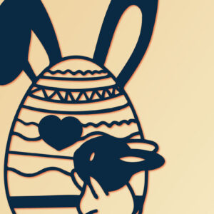 Intra απο ξύλο plywood 3mm-4mm πάχος - Πασχαλινό λαγουδάκι με κομμένο   αυγού Δίασταση 15x15 cm INTRAFABR-116724010