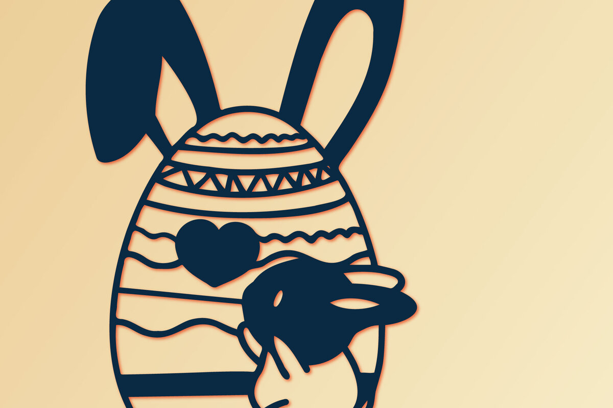 Intra απο ξύλο plywood 3mm-4mm πάχος - Πασχαλινό λαγουδάκι με κομμένο   αυγού Δίασταση 15x15 cm INTRAFABR-116724010