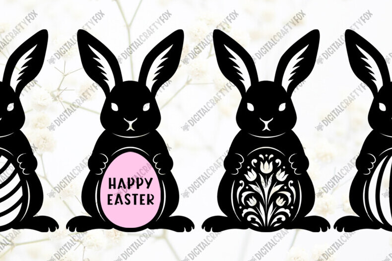 Intra απο ξύλο plywood 3mm-4mm πάχος - Πασχαλινό λαγουδάκι με αυγό  Χαρτοκόψιμο Δίασταση 20x20 cm INTRAFABR-119079695