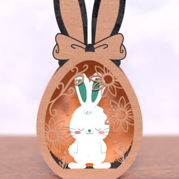 Intra απο ξύλο plywood 3mm-4mm πάχος - Ξύλινο κουτί Easter Bunny – Τρισδιάστατη  Δίασταση 15x15 cm INTRAFABR-118423136 - Image 3