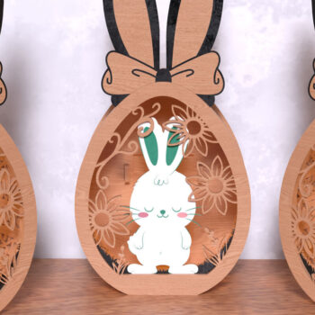 Intra απο ξύλο plywood 3mm-4mm πάχος - Ξύλινο κουτί Easter Bunny – Τρισδιάστατη  Δίασταση 15x15 cm INTRAFABR-118423136 - Image 5