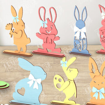 Intra απο ξύλο plywood 3mm-4mm πάχος - Πασχαλινό Μπάνι Ξύλινη Διακόσμηση Πακέτο | CNC Δίασταση 15x15 cm INTRAFABR-116334694 - Image 1