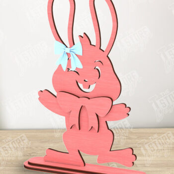 Intra απο ξύλο plywood 3mm-4mm πάχος - Πασχαλινό λαγουδάκι Ξύλινο ντεκόρ | Πασχαλινό περίπτερο Δίασταση 15x15 cm INTRAFABR-116334600 - Image 1